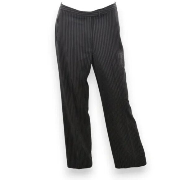 Vintage Anne Klein Black White Pinstripe Classic Straight Leg Dress Suit Pants 4 - Picture 1 of 12